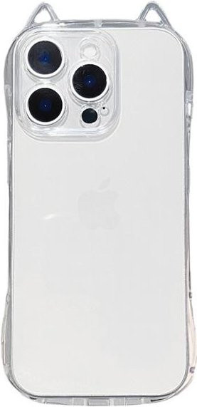 YULIN Handyhülle mit 3D-Katzenohren für iPhone 16, 15, 14, 13, 12, 11 Pro Max Plus und Air, transparentes TPU Design, Farbe: Weiß - Bild 1