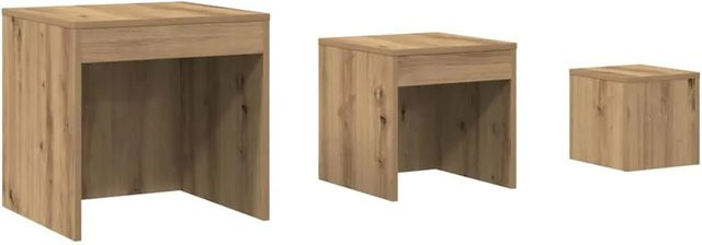 vidaXL Satztische 3er Set in Artisan-Eiche, modernes Design, braun, Holzwerkstoff - Bild 1