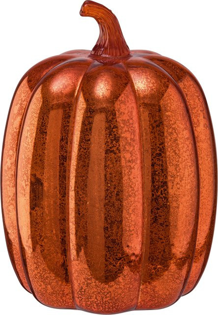 LIVARNO LED-Deko-Kürbis für Halloween in Orange und Gold, Tischdeko-Figur, Höhe: 20,5 cm, Breite: 15,0 cm, Tiefe: 13,5 cm - Bild 1