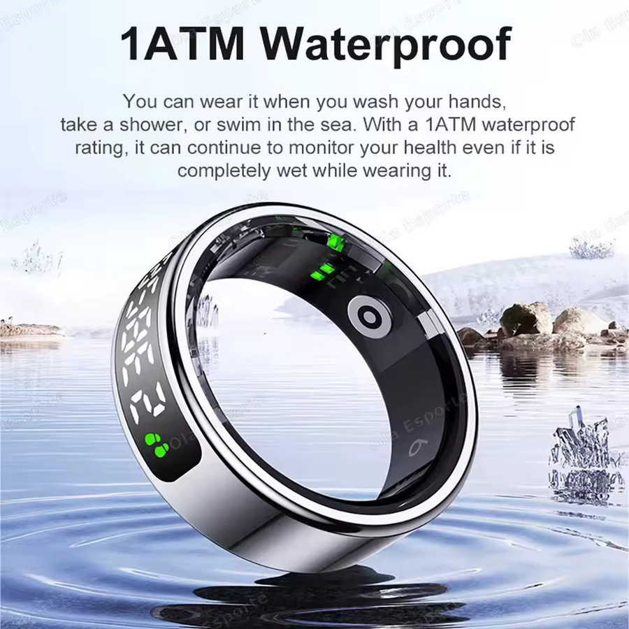 Ola Esporte Smart Ring R13 in Silber mit HD-Bildschirm, TikTok-Steuerung und Herzfrequenzmesser, 5ATM wasserdicht, Unisex - Bild 5