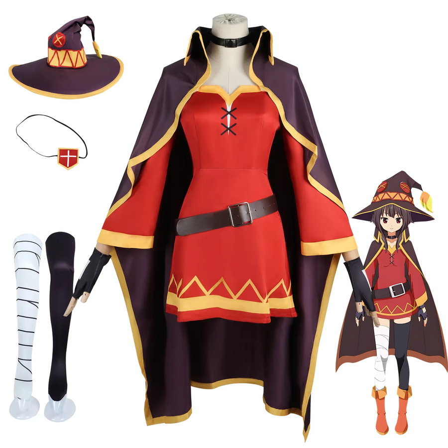 ZOBOTT Megumin Cosplay Kostüm, Zauberer-Kleid, Umhang, Set / Bundle - Bild 2