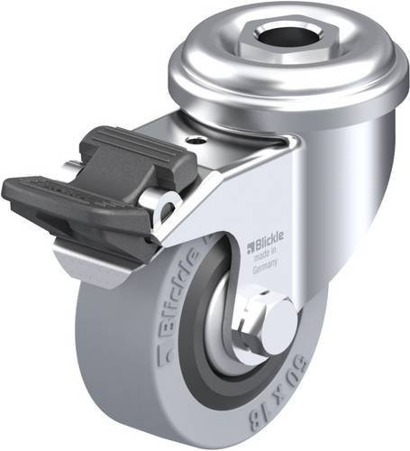Blickle Lenkrolle LRA-VPA 50G-FI-FA mit Feststeller, Farbe: Grau/Schwarz/Silber, Rad-Durchmesser: 50 mm, Tragfähigkeit: 40 kg - Bild 1