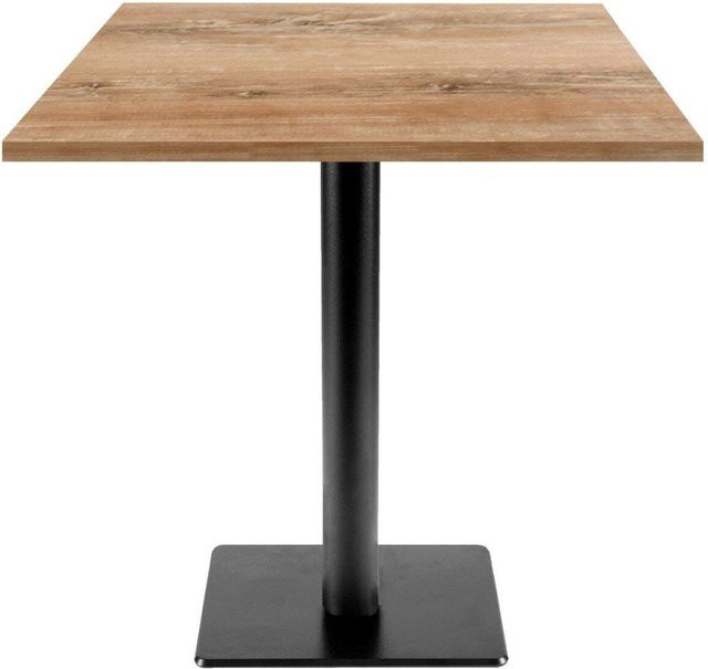 RestooTab Tisch Milan T quadratisch in Eiche Antik mit schwarzem Gestell, B/T/H: 70 x 70 x 75 cm - Bild 1