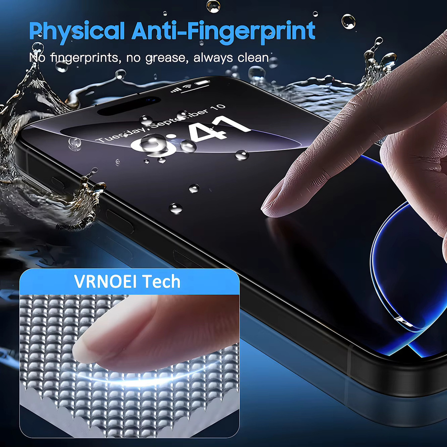 VRNOEI Anti-Spionage Displayschutz für iPhone 11 bis iPhone 17 Pro Max, transparent, 1-3 Stück Set mit staubfreier Installation - Bild 4