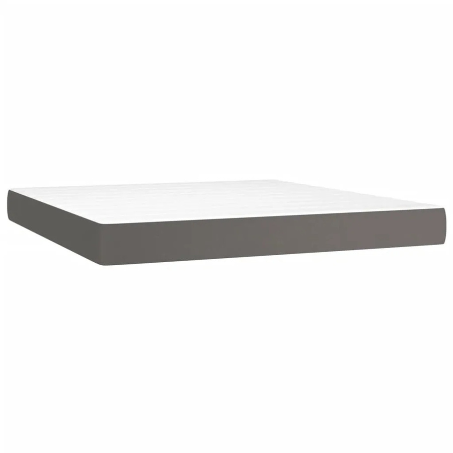 vidaXL Taschenfederkernmatratze in Grau mit Kunstleder Bezug B: 160 cm, T: 200 cm, H: 20 cm - Bild 2
