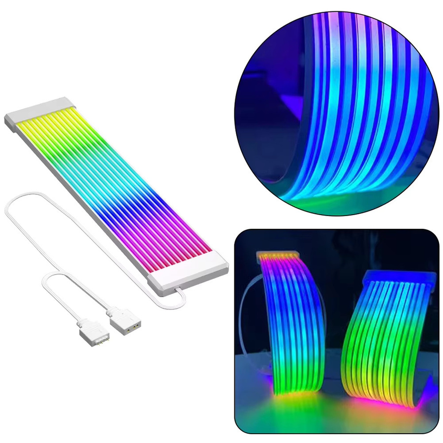 ALLOET ARGB Sync Verlängerungskabel für 5V 3Pin RGB LED Lichtstreifen und Motherboard, Schwarz/Mehrfarbig - Bild 4