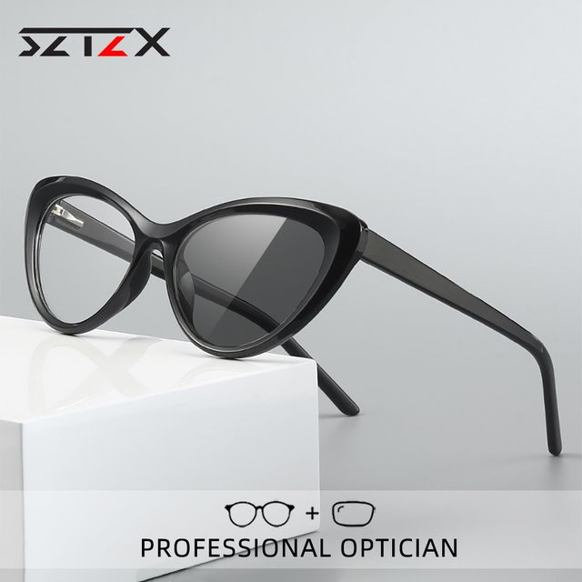SZTZX Lesebrille Cat Eye, Kunststoff, Schwarz, Damen - Bild 1