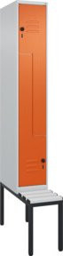 C+P Z-Spind Classic PLUS Sitzbank mit 2 Fächern und Sicherheits-Drehriegel, Kunststoff-Sitzfläche, B/H/T: 212,0 x 81,5 x 30,0 cm - Bild 1