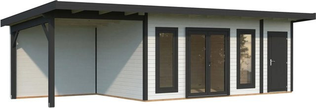Palmako Holz-Gartenhaus Aurelia Pultdach in Weiß mit modernem Design, B/T: 889 x 300 cm - Bild 1