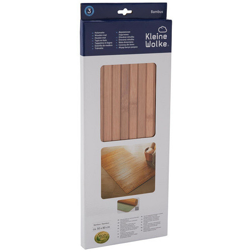 Kleine Wolke Badvorleger aus Bambus in Braun, B/T/H: 80 x 50 x 0,5 cm - Bild 1