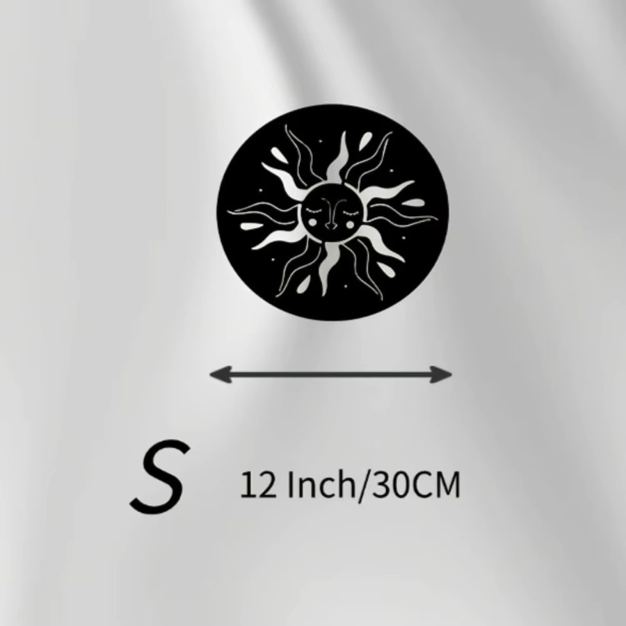 CIFBUY Sonnengesicht Wandkunst aus Metall in Schwarz als wetterfeste abstrakte Skulptur für Innen und Außen - Bild 3