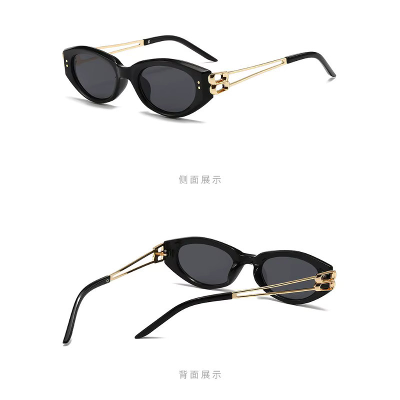 Samjune Cat-Eye Sonnenbrille, Vollrand, schwarz - Bild 3