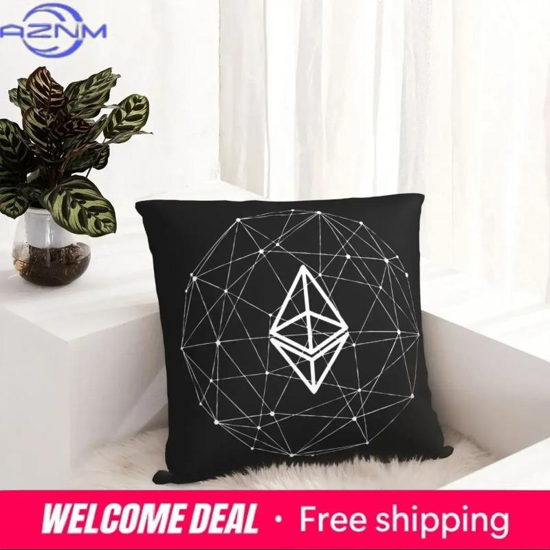 Ethereum Logo Kissenbezug aus Polyester, Quadratische Kissenhülle für deine Dekoration, B/T: 45 x 45 cm - Bild 5