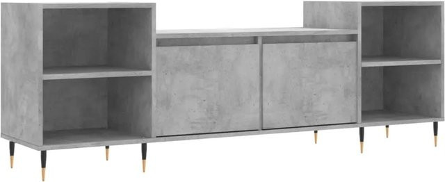 vidaXL TV-Schrank in Betongrau, moderner Wohnzimmerschrank aus Holzwerkstoff und Metall, B/T/H: 160 x 35 x 55 cm - Bild 1