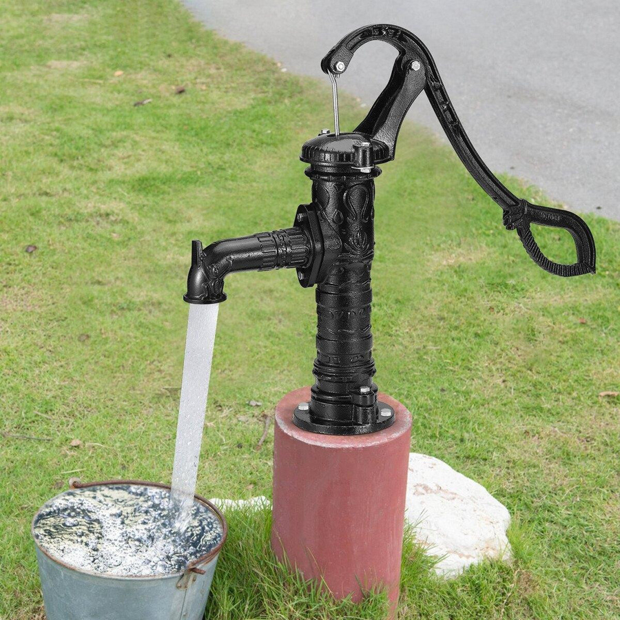 Antike manuelle Wasserpumpe aus Gusseisen von Buying Solutions, MB in Schwarz, H x B x T: 65 x 37 x 15 cm - Bild 8