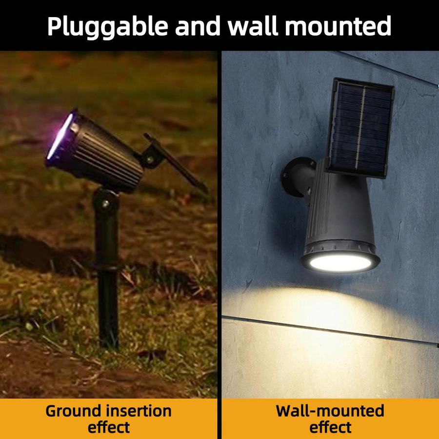 Happy8 Solar LED Spot Außenleuchte RGB mit 9 LEDs, IP65 wasserdicht, einstellbare Helligkeit für Garten und Landschaftsbau - Bild 4