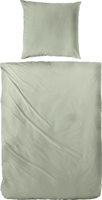 H.G. Hahn Bettwäsche Halbleinen aus Baumwolle und Leinen in Grün, atmungsaktiv - Bild 1