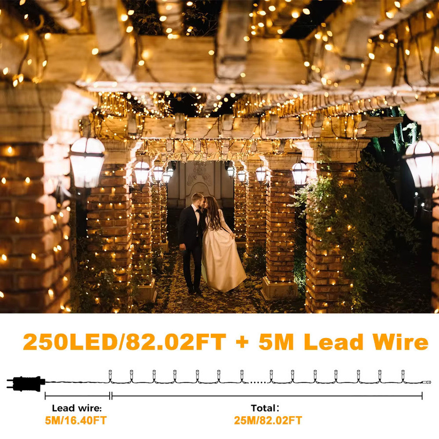 25 m LED Lichterkette mit 250 warmweißen Lichtern für Garten und Außenbereich - Bild 6