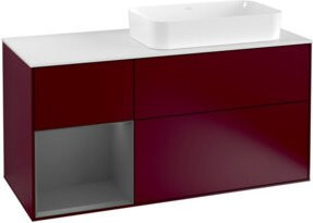 V&B Waschtischunterschrank Finion mit Wandbeleuchtung und Regalfach links, Anthrazit, Breite: 120 cm, Tiefe: 50,1 cm, Höhe: 50,1 cm - Bild 1