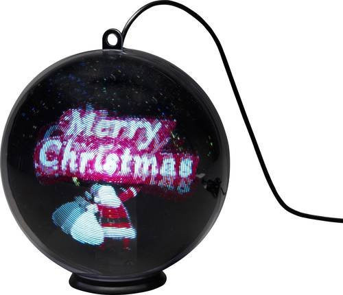 Konstsmide LED-Fensterbild Weihnachts-Schriftzug Schwarz mit Timer - Bild 1