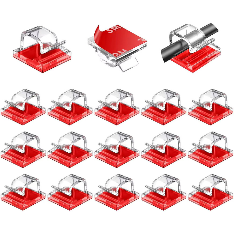 Bolimei Kabel-Organizer-Clips für USB-C Ladekabel, selbstklebende Kabelklemmen und Spulenwickler in Schwarz oder Transparent - Bild 5