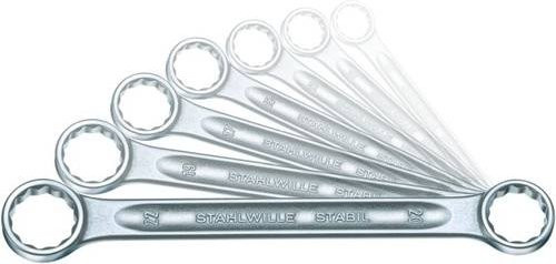 Stahlwille Doppelringschlüssel-Satz aus Edelstahl, 10-teilig, Silber - Bild 1