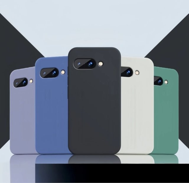Stoßfeste Schutzhülle aus flüssigem Silikon für Google Pixel 10A, 9A und 8A in Schwarz - Bild 1