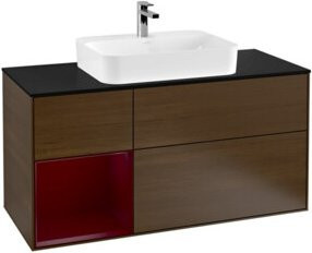 V&B Waschtischunterschrank Finion in Walnuss, Breite: 120 cm, Tiefe: 50,1 cm, Höhe: 50,1 cm - Bild 1