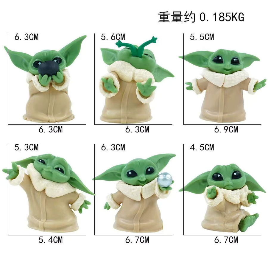 Bandai Star Wars Grogu Baby Yoda, Figur, 6-teiliges Set, Kunststoff - Bild 2