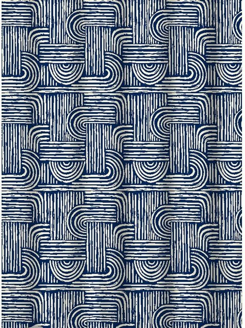 Euroshowers Duschvorhang Blau aus Polyester mit 12 Metallösen, wasserdicht und antibakteriell, B: 180 cm, H: 200 cm - Bild 1