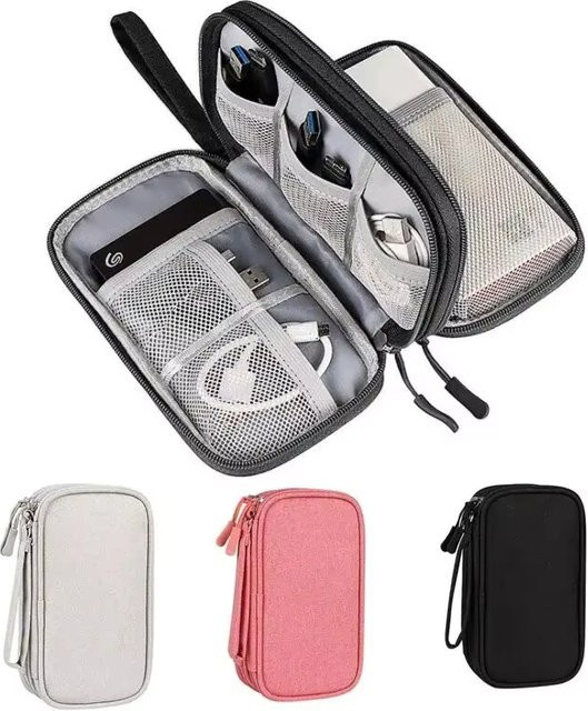 Untior Elektronischer Reisekabel-Organizer, doppellagig und wasserdicht, Schwarz, B: 19,0 cm, H: 11,0 cm - Bild 1