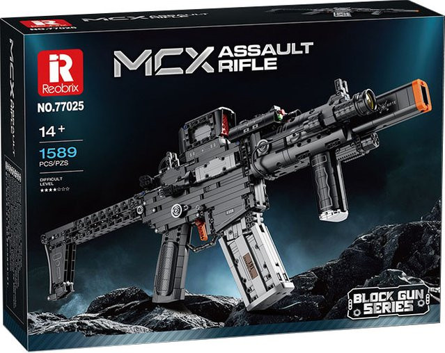 Reobrix 77025 MOC Military MCX Assault Rifle Bausteine Modell Set in Schwarz - Bild 1