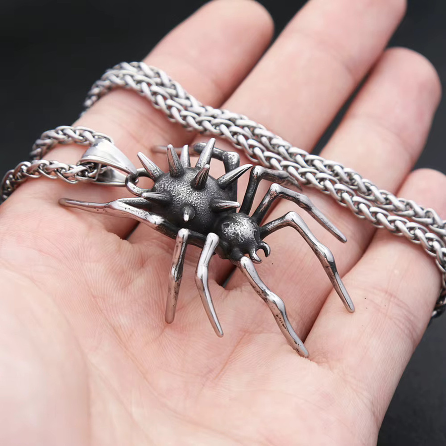 NORTHMAN Anhänger Spinne, Edelstahl, Silber, Unisex, Vintage - Bild 2