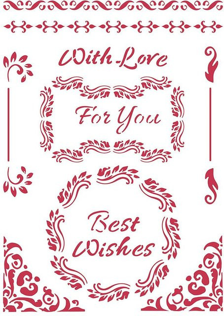 Schablone Best Wishes für kreative Gestaltungsprojekte - Bild 1