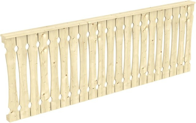Skan Holz Brüstung Balkonschalung aus Fichte Natur B: 120 cm, H: 96 cm - Bild 1
