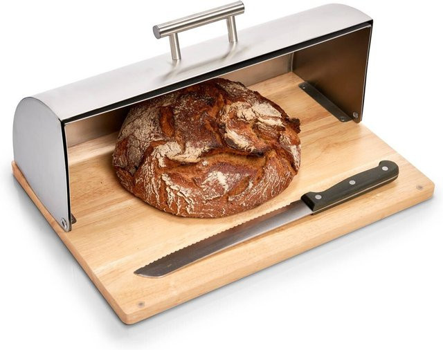 Zeller Brotkasten aus Edelstahl in Silber, B/H/L: 28 x 16 x 39 cm - Bild 1