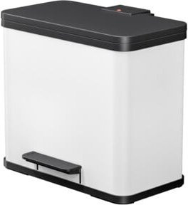 Hailo Öko Trio Plus L Tretmülleimer aus Stahlblech in Weiß mit 3 x 9 l Volumen, B/T/H: 47,0 x 34,0 x 43,0 cm - Bild 1