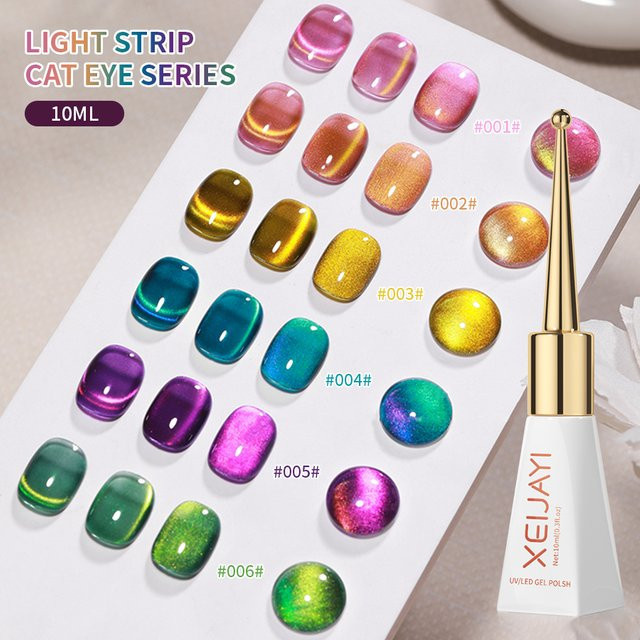 XEIJAYI Katzenaugen-Gel-Nagellack, rosa, schimmernd, 10 ml - Bild 1