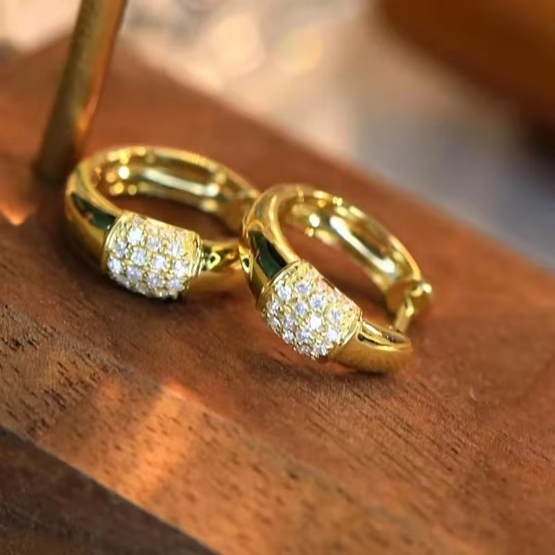Huitan Creolen, Goldfarbe, CZ, Damen - Bild 2