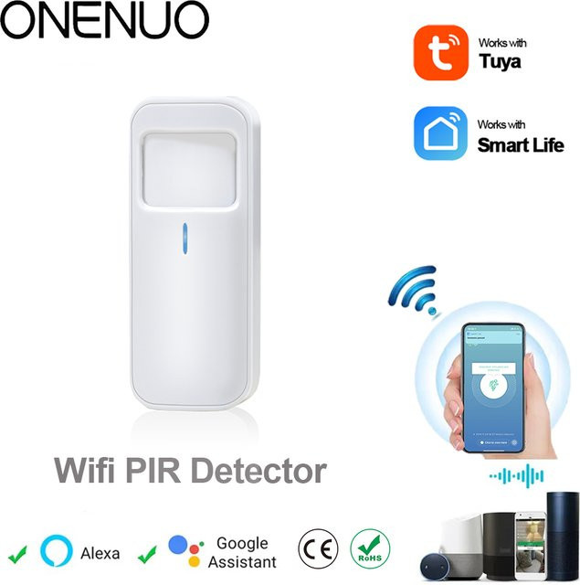 Tuya Smart Home WIFI PIR Bewegungsmelder Infrarot Sensor für Smart Life Home Security System in Weiß - Bild 1