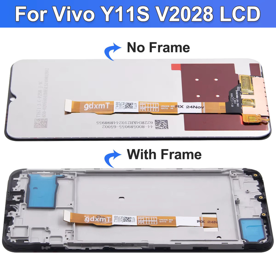 OEM LCD Display Touch Screen mit Rahmen für Vivo Y11s V2028 in Schwarz, 6,51 Zoll - Bild 3