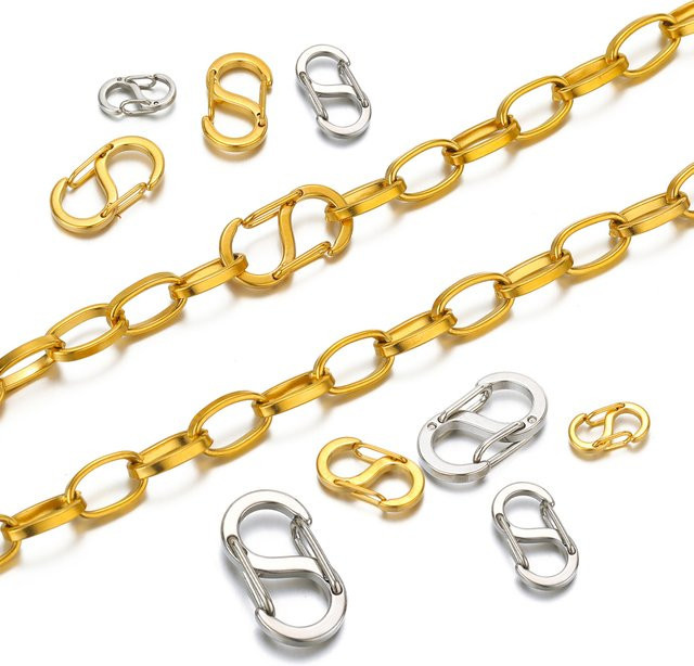 Luksteel Halsketten-Verschlüsse, Edelstahl, 18 Karat Gold, Buchstaben, Unisex - Bild 1