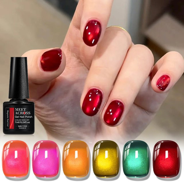 MEET ACROSS Katzenaugen-Nagelgel, 7 ml, Schimmernd, Damen - Bild 1