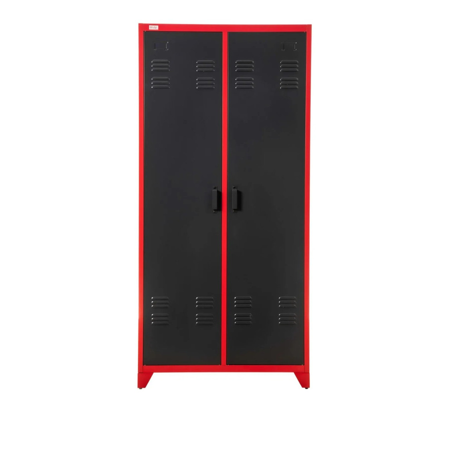 Jet-Line Spind-Stahlschrank Odessa Anthrazit-Rot mit Garderobe und Regalböden, B/T/H: 85 x 50 x 180 cm - Bild 2