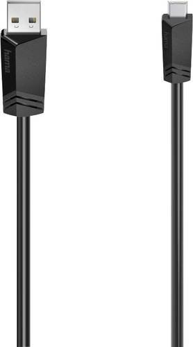 Hama USB 2.0 Kabel mit USB-A und USB-Mini-B Stecker in Schwarz, Länge: 1,5 m - Bild 1