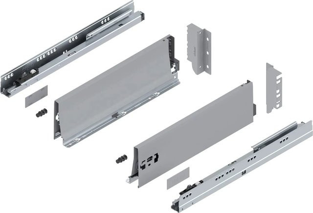 Blum Tandembox antaro K Vollauszug mit Blumotion Soft-Close, Grau, 400 mm Länge, Tragkraft 30 kg, 1 Paar - Bild 1