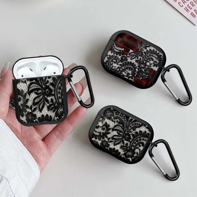 Schutzhülle mit Lace Flower Design für Apple AirPods Pro 1 2 3 und AirPods 4 - Bild 1
