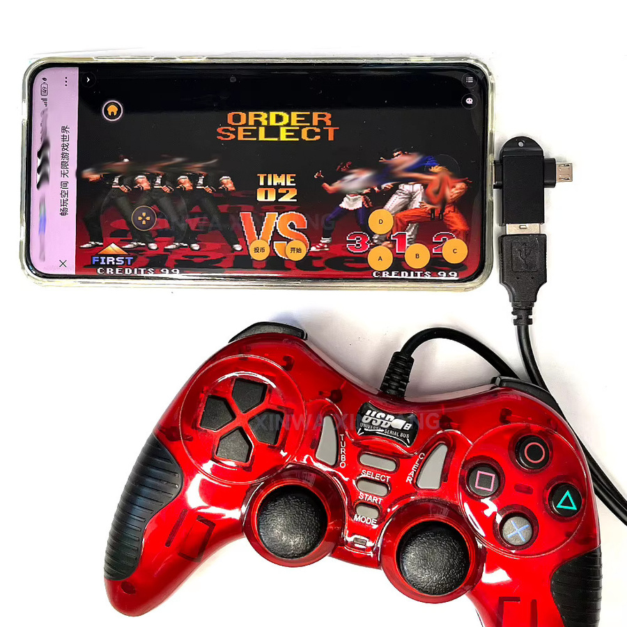XINWA XINWANG Retro-Arcade-Joystick-Controller in Rot, kabelgebundener USB-Gamepad-Joypad-Griff für PC, Android und PS3 - Bild 2