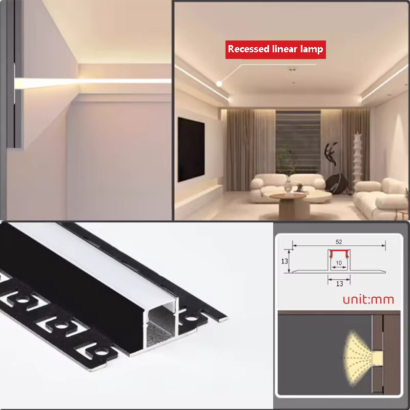 Ksdligh Aluminiumprofil für Deckenplatten in Silber mit PC-Diffusor für Eckeneinbau und Trockenbau - Bild 4