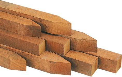 Holzpfosten aus Hartholz B/T/H: 7 x 7 x 250 cm - Bild 1